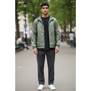 Columbia Forege Valley Stretch Windbreaker Jacket Olive Green Mens XXL